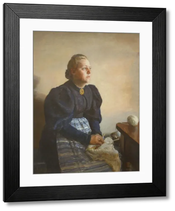 Framed Print : Betty Jerndorff, née Matthison-Hansen, the artist's wife, 1895. Creator: August Jerndorff