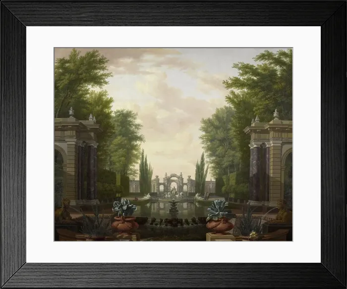 Framed Print : Water Terrace with Statues and Fountains in a Park, 1700-1744. Creator: Isaac de Moucheron Framed Print : Water Terrace with Statues and Fountains in a Park, 1700-1744. Creator: Isaac de Moucheron