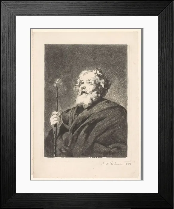 Framed Print : St Joseph with Staff, 1888. Creator: Pieter Verhaert Framed Print : St Joseph with Staff, 1888. Creator: Pieter Verhaert