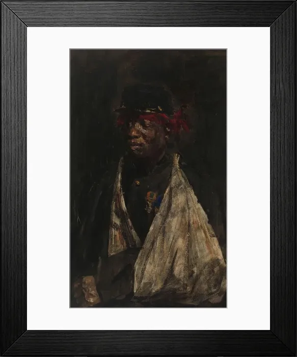 Framed Print : Portrait of a Wounded KNIL Soldier, 1882. Creator: Isaac Lazerus Israels Framed Print : Portrait of a Wounded KNIL Soldier, 1882. Creator: Isaac Lazerus Israels
