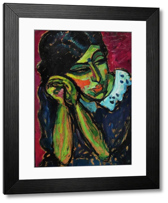 Framed Print : Girl With Braid, 1910. Creator: Javlensky, Alexei, von (1864-1941) Framed Print : Girl With Braid, 1910. Creator: Javlensky, Alexei, von (1864-1941)
