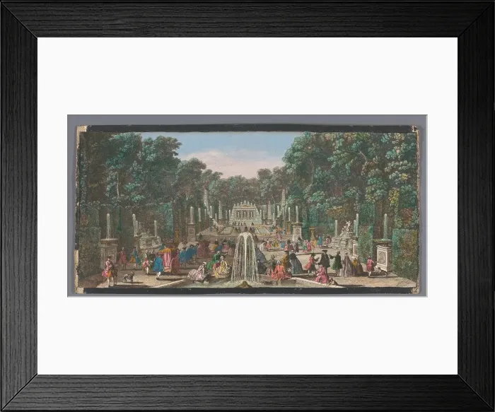 Framed Print : View of the Bosquet de l'Arc de Triomphe in the garden of Versailles, c.1691-after 1753. Creator: Jacques Rigaud Framed Print : View of the Bosquet de l'Arc de Triomphe in the garden of Versailles, c.1691-after 1753. Creator: Jacques Rigaud