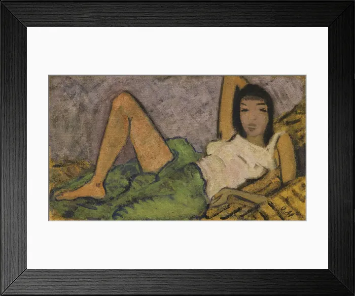 Framed Print : Girl on the couch, 1914. Creator: Mueller, Otto (1874-1930) Framed Print : Girl on the couch, 1914. Creator: Mueller, Otto (1874-1930)