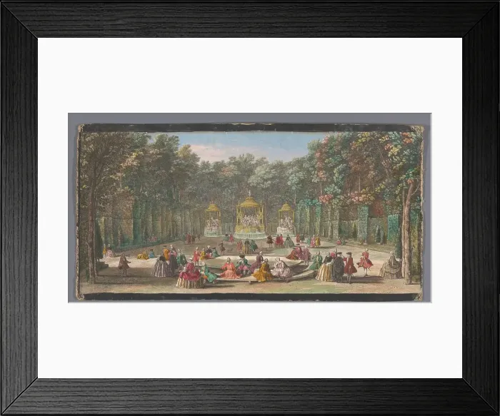 Framed Print : View of the Bosquet des Bains d'Apollon in the garden of Versailles, c.1691-after 1753. Creator: Jacques Rigaud Framed Print : View of the Bosquet des Bains d'Apollon in the garden of Versailles, c.1691-after 1753. Creator: Jacques Rigaud