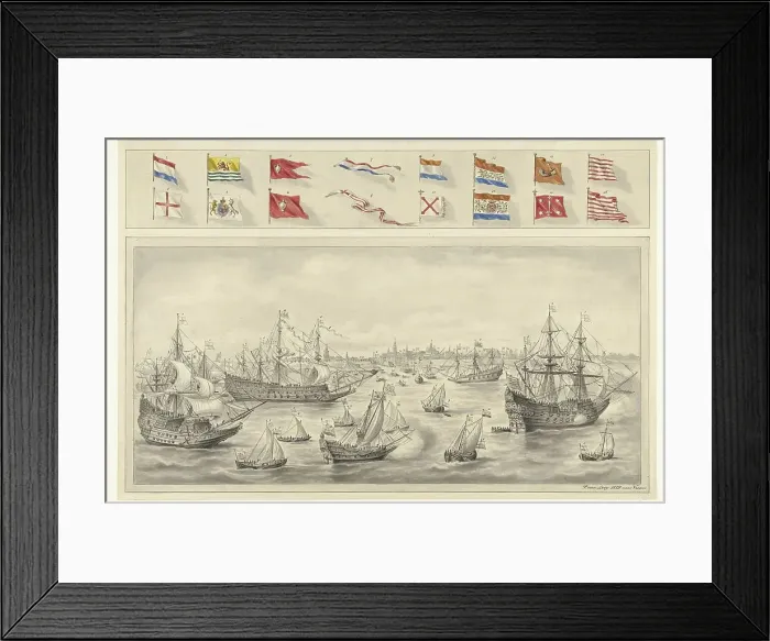 Framed Print : Arrival of the Earl of Leicester at Flushing, 1585, (1879). Creator: Pieter van Looy Framed Print : Arrival of the Earl of Leicester at Flushing, 1585, (1879). Creator: Pieter van Looy