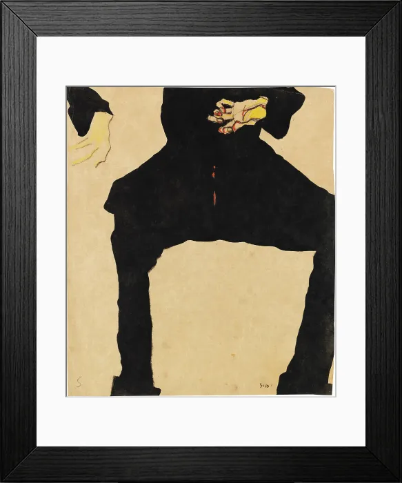 Framed Print : Study of a Seated Man (Max Oppenheimer), 1910. Creator: Schiele, Egon (1890-1918) Framed Print : Study of a Seated Man (Max Oppenheimer), 1910. Creator: Schiele, Egon (1890-1918)