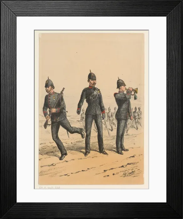 Framed Print : Three British soldiers, 1875-1925. Creator: Richard Simkin Framed Print : Three British soldiers, 1875-1925. Creator: Richard Simkin