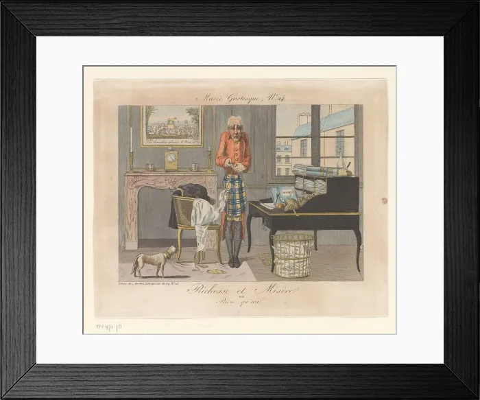 Framed Print : Richesse et misère ou rien qu'un, 1818. Creator: Louis Maloeuvre Framed Print : Richesse et misère ou rien qu'un, 1818. Creator: Louis Maloeuvre