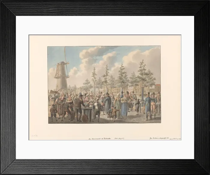 Framed Print : Fish market in Rotterdam, 1816. Creator: Jan Antony Langendijk
