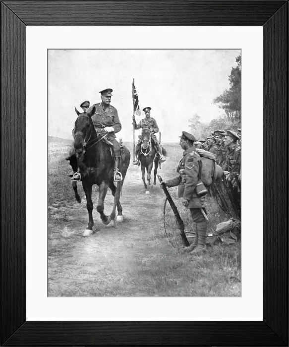 Framed Print : Les Vainqueurs de Queant-Drocourt; le marechal Haig felicite un detachement... 1918. Creator: Unknown Framed Print : Les Vainqueurs de Queant-Drocourt; le marechal Haig felicite un detachement... 1918. Creator: Unknown