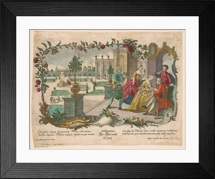Framed Print : Smell, 1684-1756. Creator: Martin Engelbrecht Framed Print : Smell, 1684-1756. Creator: Martin Engelbrecht