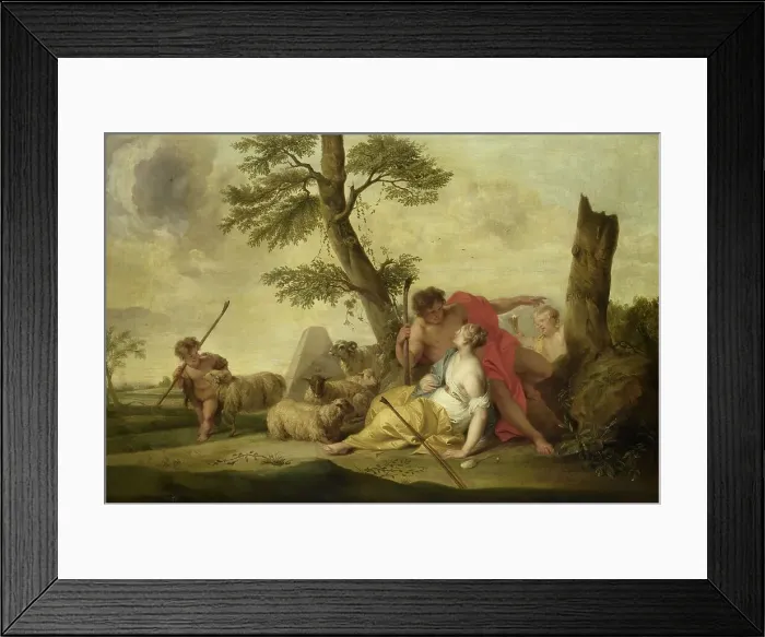 Framed Print : Paris and Oenone, 1737. Creator: Jacob de Wit Framed Print : Paris and Oenone, 1737. Creator: Jacob de Wit