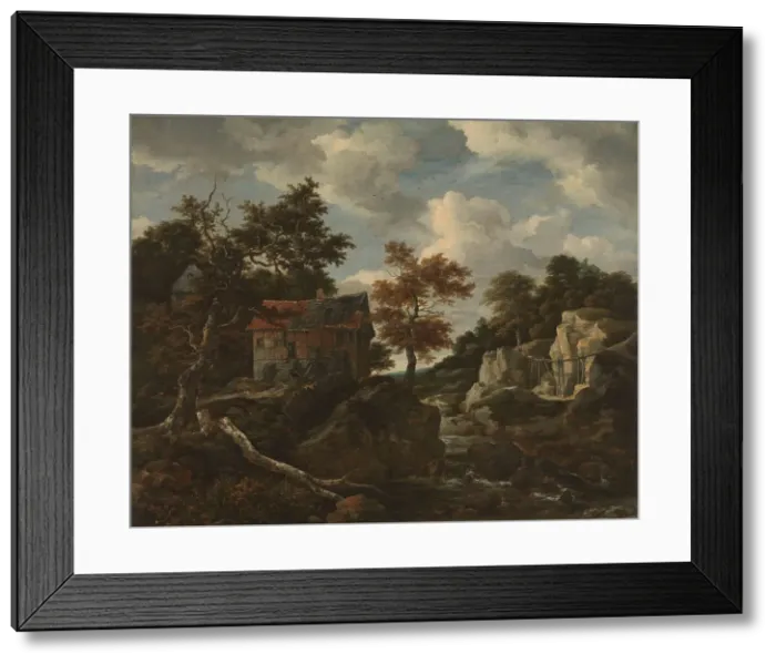 Framed Print : Rocky landscape, 1650-1682. Creator: Jacob van Ruisdael Framed Print : Rocky landscape, 1650-1682. Creator: Jacob van Ruisdael