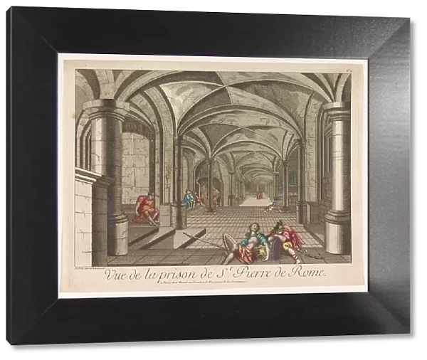 View of the interior of the Mamertine prison in Rome, 1700-1799. Creator: Anon