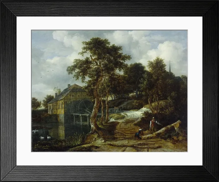 Framed Print : Landscape with watermill, 1661. Creator: Jacob van Ruisdael Framed Print : Landscape with watermill, 1661. Creator: Jacob van Ruisdael