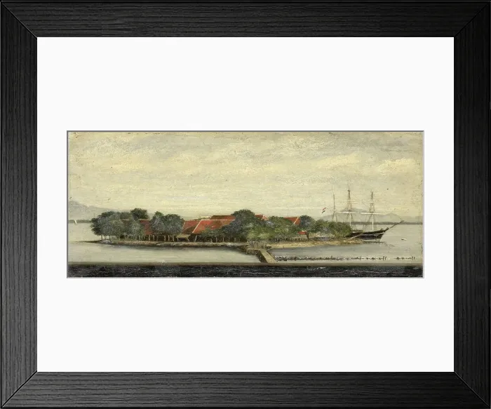 Framed Print : View of Kuiper Island in Batavia Bay, 1855-1882. Creator: Jacob Pieter Mercier Framed Print : View of Kuiper Island in Batavia Bay, 1855-1882. Creator: Jacob Pieter Mercier