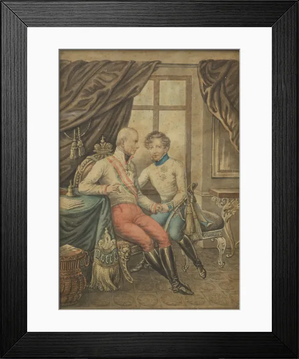 Framed Print : Portrait of Emperor Frans I of Austria and the Duke of Reichstadt, c1830-1900. Creator: Schijtra Framed Print : Portrait of Emperor Frans I of Austria and the Duke of Reichstadt, c1830-1900. Creator: Schijtra