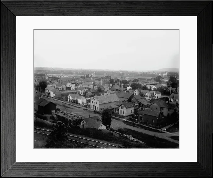 Framed Print : Eau Claire, general view of city, between 1880 and 1899. Creator: Unknown Framed Print : Eau Claire, general view of city, between 1880 and 1899. Creator: Unknown