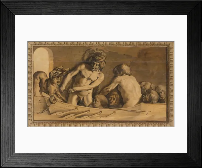 Framed Print : Hercules Gets Cerberus from the Underworld (Charon, the Ferryman of the Styx), 1645-1650. Creator: Jacob van Campen Framed Print : Hercules Gets Cerberus from the Underworld (Charon, the Ferryman of the Styx), 1645-1650. Creator: Jacob van Campen