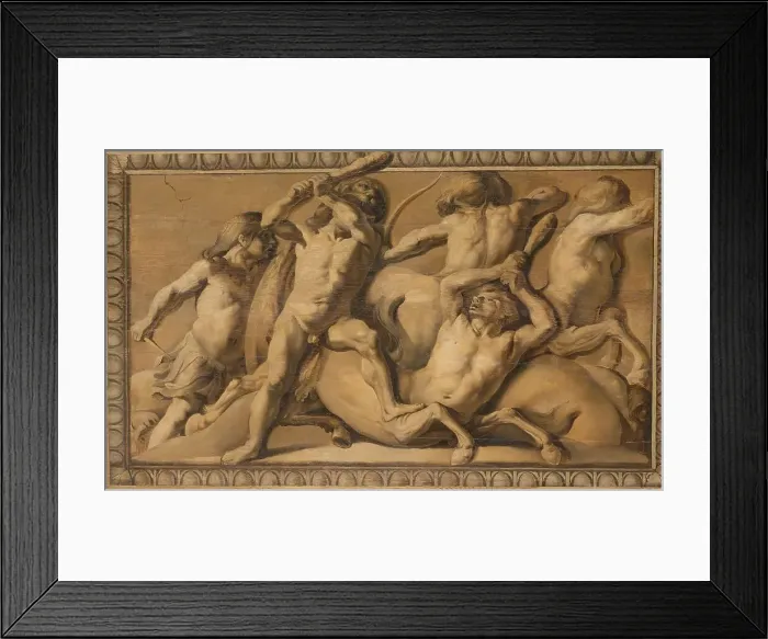 Framed Print : Hercules Slays the Centaurs (Jupiter Defeating the Centaurs), 1645-1650. Creator: Jacob van Campen Framed Print : Hercules Slays the Centaurs (Jupiter Defeating the Centaurs), 1645-1650. Creator: Jacob van Campen