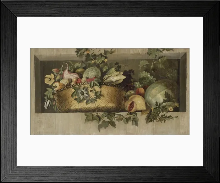 Framed Print : Still Life with Fruit and Flower Garlands, 1645-1650. Creator: Jacob van Campen Framed Print : Still Life with Fruit and Flower Garlands, 1645-1650. Creator: Jacob van Campen