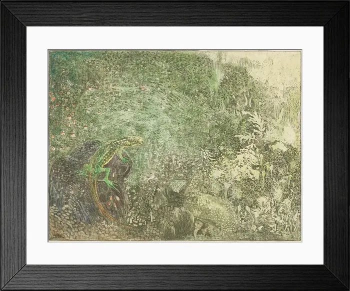 Framed Print : Lizard on a stone, 1878-1917. Creator: Theo van Hoytema Framed Print : Lizard on a stone, 1878-1917. Creator: Theo van Hoytema