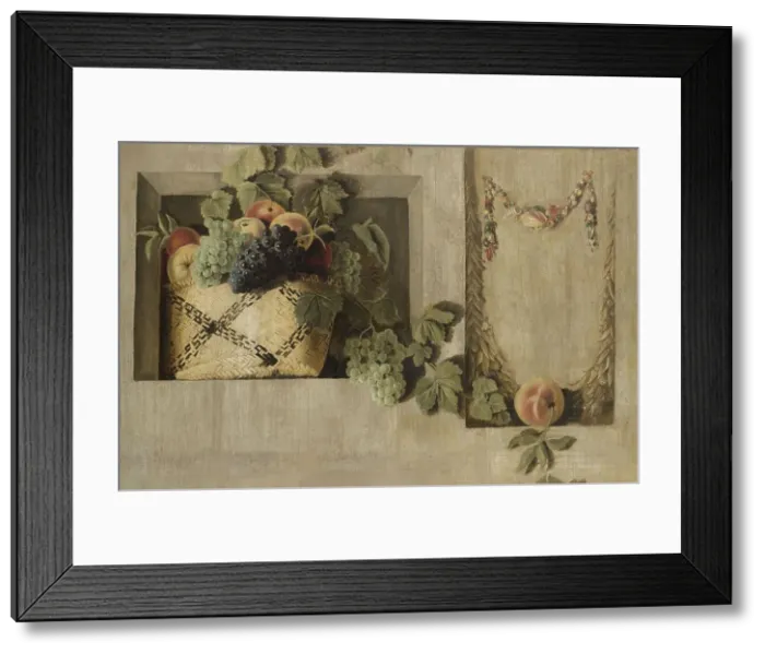 Framed Print : Still Life with Fruit and Flower Garlands, 1645-1650. Creator: Jacob van Campen Framed Print : Still Life with Fruit and Flower Garlands, 1645-1650. Creator: Jacob van Campen