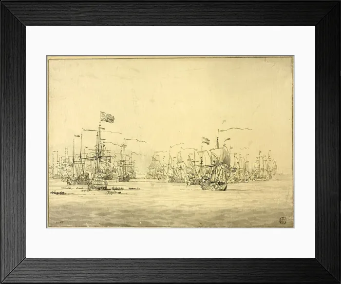 Framed Print : Dutch and English Fleets, n.d. Creator: Unknown Framed Print : Dutch and English Fleets, n.d. Creator: Unknown