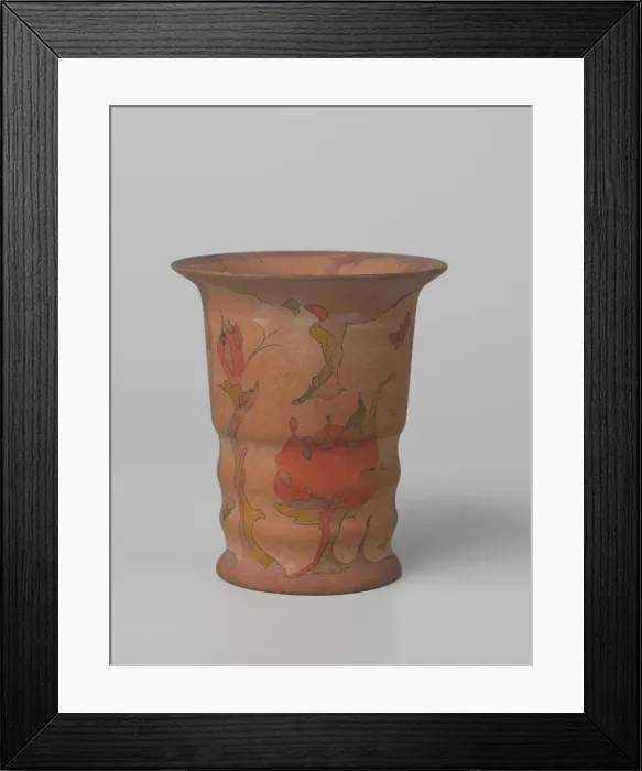 Framed Print : Vase polychrome painted with watercolour on light brown stock, c.1920-c.1922. Creator: Plateelbakkerij Zuid-Holland Framed Print : Vase polychrome painted with watercolour on light brown stock, c.1920-c.1922. Creator: Plateelbakkerij Zuid-Holland
