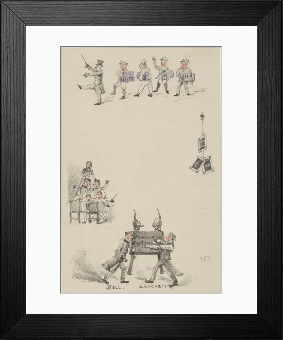Framed Print : Menu with teachers and students, 1886. Creator: Theo van Hoytema