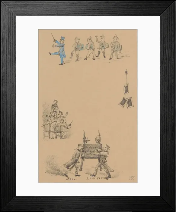 Framed Print : Menu card with teachers and students, 1878-1917. Creator: Theo van Hoytema Framed Print : Menu card with teachers and students, 1878-1917. Creator: Theo van Hoytema