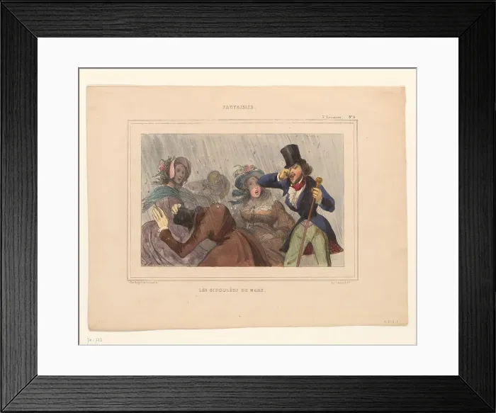 Framed Print : March showers, 1839. Creator: Victor Adam Framed Print : March showers, 1839. Creator: Victor Adam