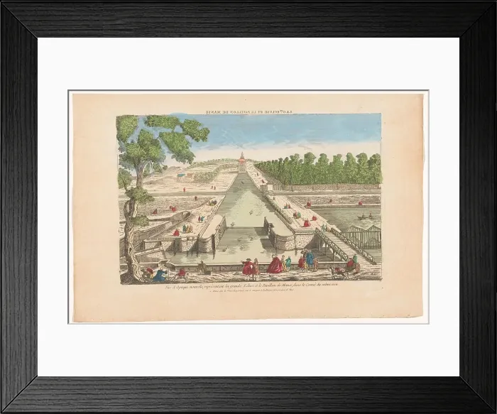 Framed Print : View of the great and the Pavillon de Manse in Chantilly, 1700-1799. Creator: Anon Framed Print : View of the great and the Pavillon de Manse in Chantilly, 1700-1799. Creator: Anon
