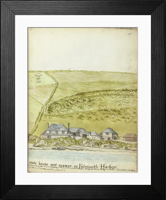 Framed Print : House in the port of Falmouth, 1778. Creator: Jan Brandes Framed Print : House in the port of Falmouth, 1778. Creator: Jan Brandes