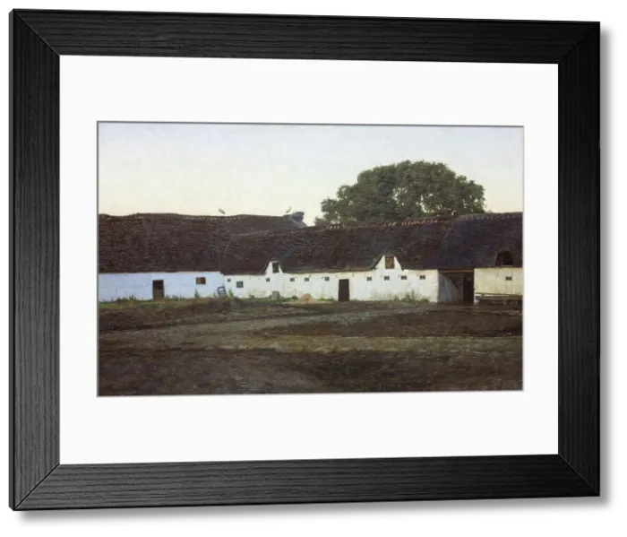 Framed Print : A farm in Vendsyssel, sunset, 1901. Creator: Johan Christopher Schlichtkrull Framed Print : A farm in Vendsyssel, sunset, 1901. Creator: Johan Christopher Schlichtkrull