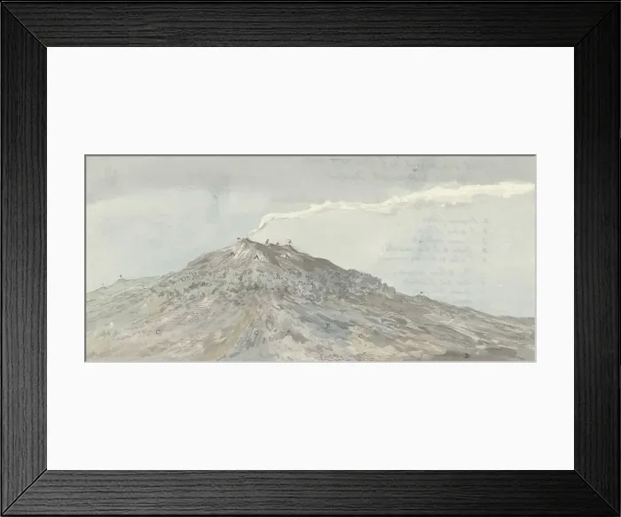 Framed Print : View of the Etna seen from the southwest, 1778. Creator: Willem Carel Dierkens Framed Print : View of the Etna seen from the southwest, 1778. Creator: Willem Carel Dierkens