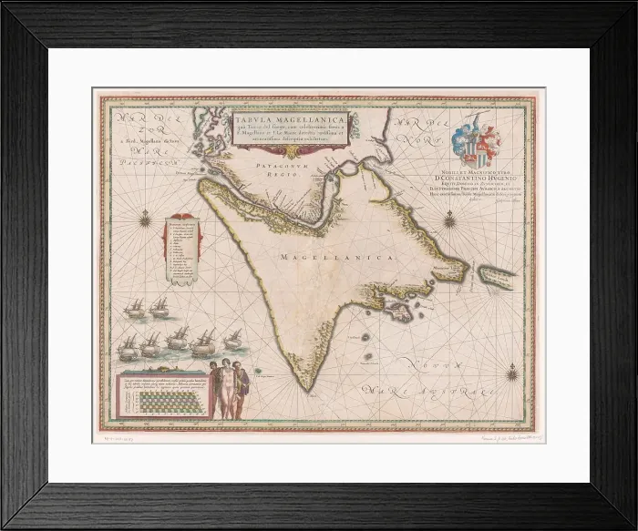 Framed Print : Map of the Strait of Magellan, 1635-1664. Creator: Willem Blaeu Framed Print : Map of the Strait of Magellan, 1635-1664. Creator: Willem Blaeu