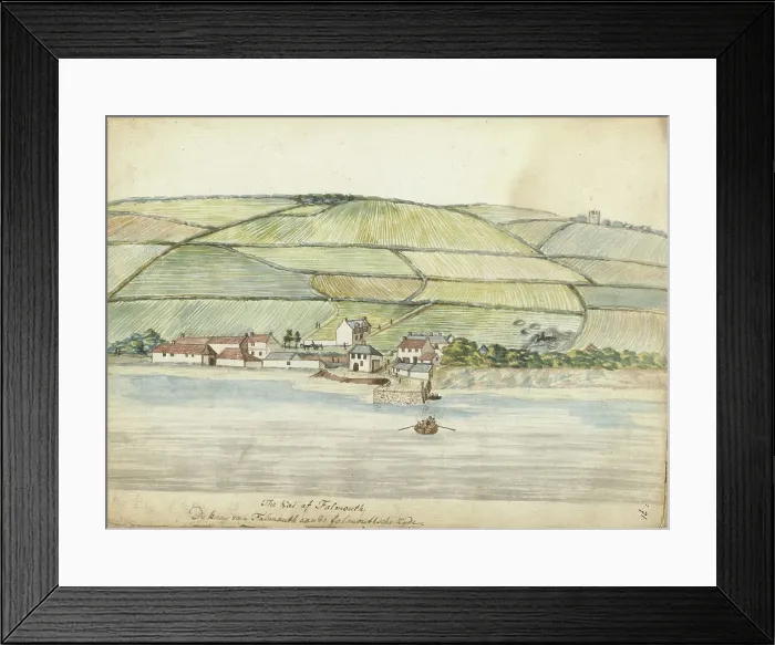 Framed Print : Falmouth quay, 1778. Creator: Jan Brandes Framed Print : Falmouth quay, 1778. Creator: Jan Brandes