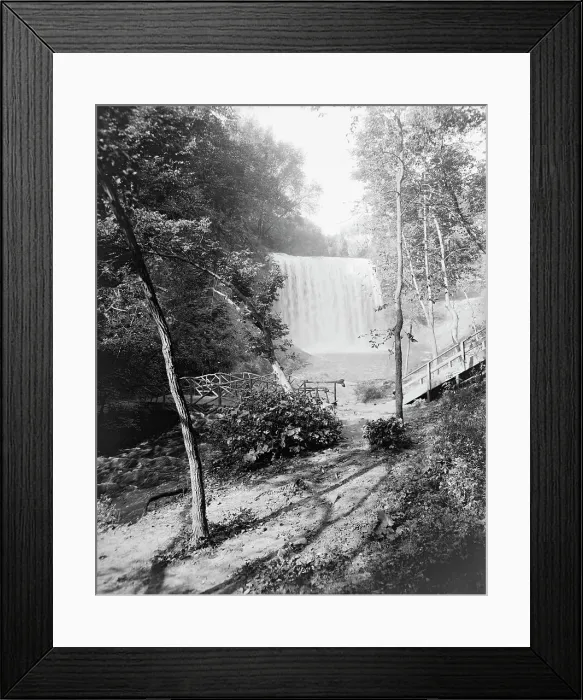 Framed Print : Minnehaha Falls, Minneapolis, Minn. between 1900 and 1910. Creator: Byron Company Framed Print : Minnehaha Falls, Minneapolis, Minn. between 1900 and 1910. Creator: Byron Company