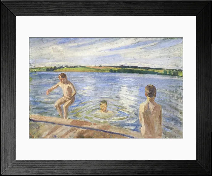 Framed Print : Boys Bathing, 1902. Creator: Peter Hansen Framed Print : Boys Bathing, 1902. Creator: Peter Hansen