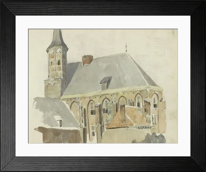 Framed Print : Exterior of a church, 1822-1893. Creator: Willem Troost II Framed Print : Exterior of a church, 1822-1893. Creator: Willem Troost II