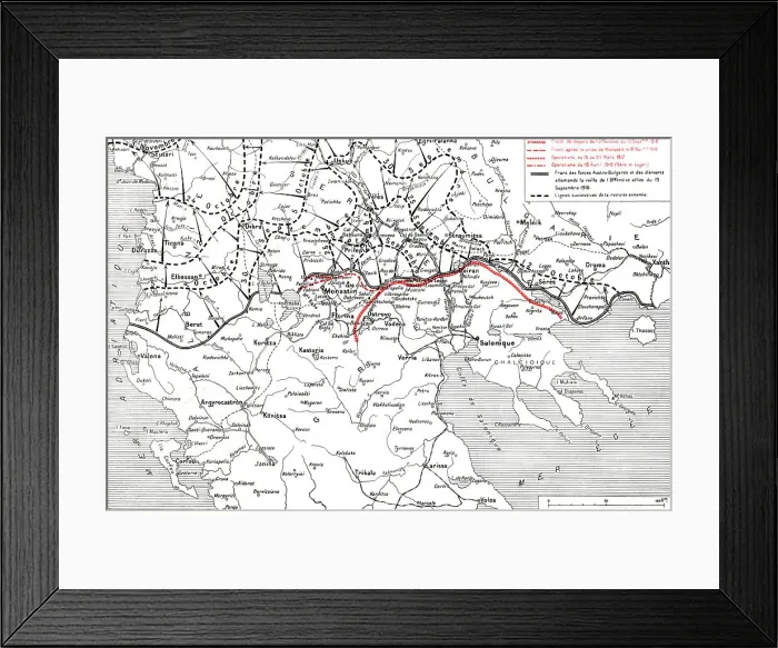 Framed Print : Le Front D'Orient, de L'Adriatique a L'Egee; Le developpement des operations... 1918. Creator: Unknown Framed Print : Le Front D'Orient, de L'Adriatique a L'Egee; Le developpement des operations... 1918. Creator: Unknown