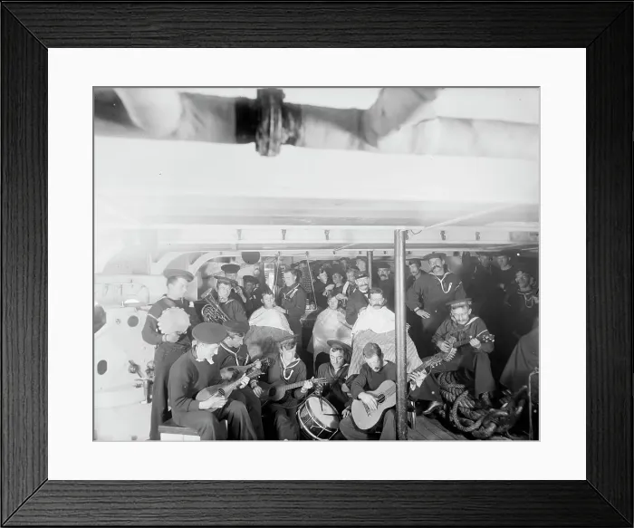 Framed Print : U.S.S. New York, evening amusements, between 1893 and 1901. Creator: Edward H Hart Framed Print : U.S.S. New York, evening amusements, between 1893 and 1901. Creator: Edward H Hart