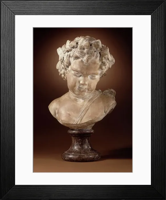 Framed Print : Head of a Faun, c.1750. Creator: Louis-Claude Vassé Framed Print : Head of a Faun, c.1750. Creator: Louis-Claude Vassé