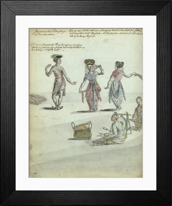 Framed Print : Javanese Ronggeng dancers, 1779-1785. Creator: Jan Brandes Framed Print : Javanese Ronggeng dancers, 1779-1785. Creator: Jan Brandes