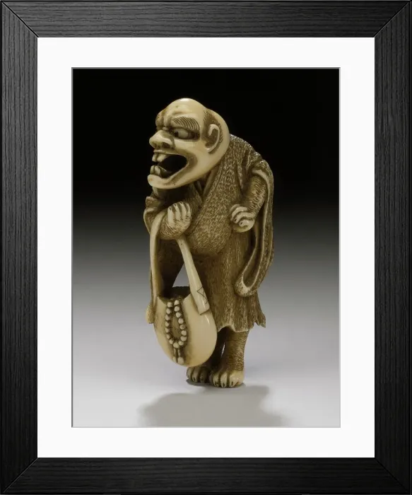 Framed Print : Badger Disguised as Priest, early 19th century. Creator: Masakazu Framed Print : Badger Disguised as Priest, early 19th century. Creator: Masakazu