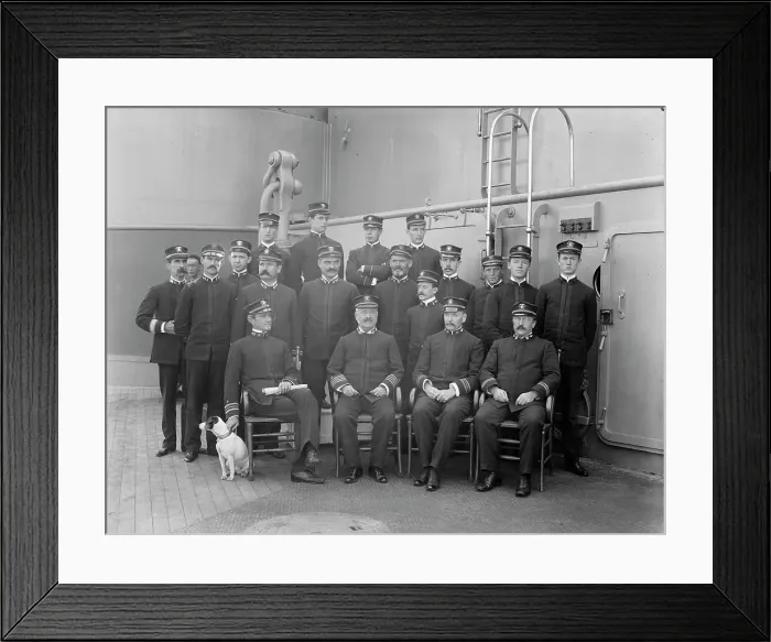 Framed Print : U.S.S. Iowa, Capt. Terry and officers, 1898. Creator: William H. Jackson Framed Print : U.S.S. Iowa, Capt. Terry and officers, 1898. Creator: William H. Jackson