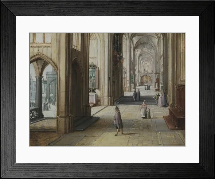 Framed Print : Interior of a Gothic Church Looking East, 1609. Creator: Hendrik van Steenwyck