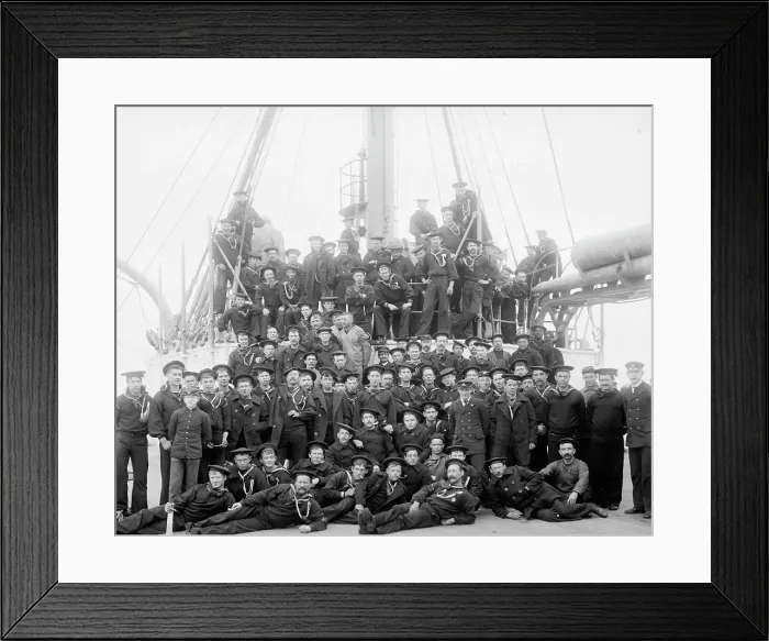 Framed Print : U.S.S. Maine, ship's company, 1896. Creator: William H. Jackson Framed Print : U.S.S. Maine, ship's company, 1896. Creator: William H. Jackson