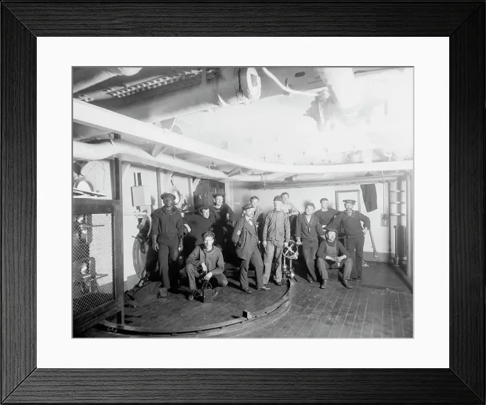 Framed Print : U.S.S. Maine, gunner's gang, 1896. Creator: William H. Jackson Framed Print : U.S.S. Maine, gunner's gang, 1896. Creator: William H. Jackson